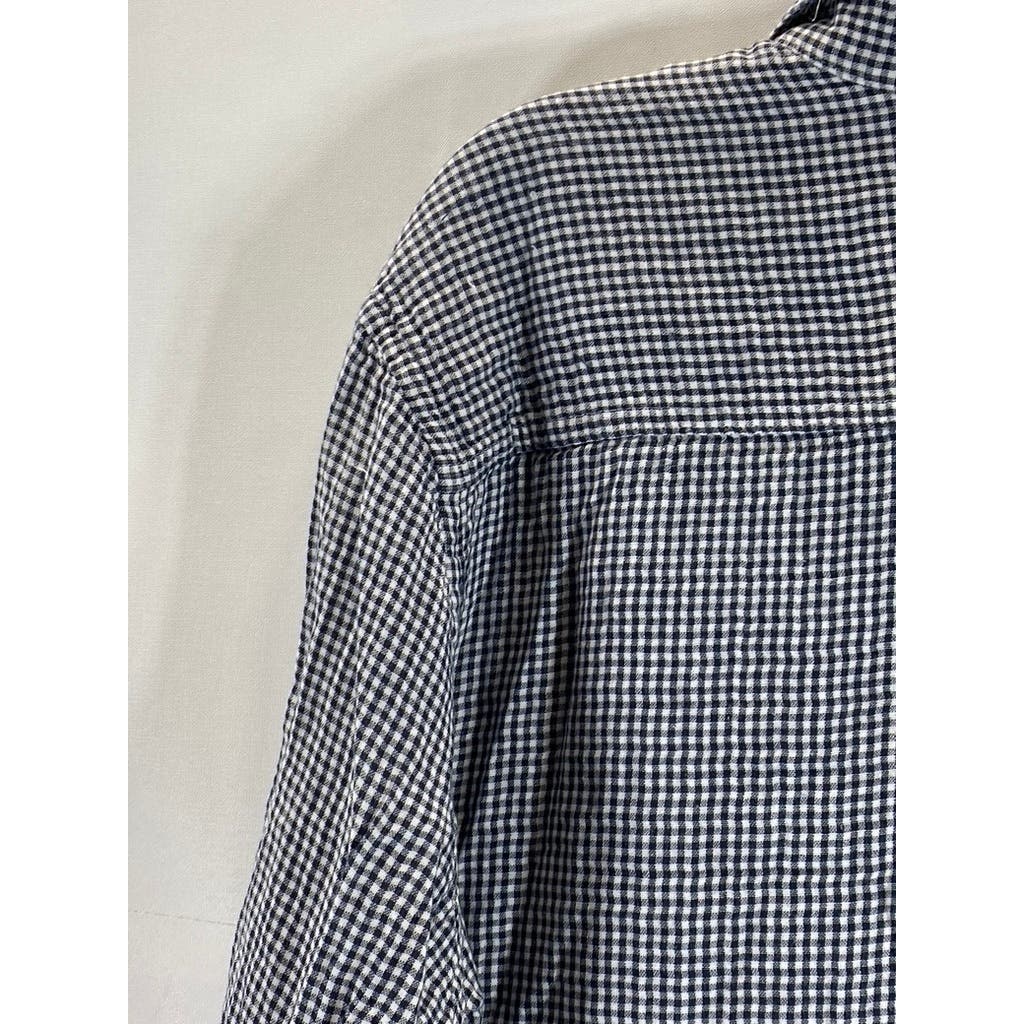 BDG Urban Outfitter Men's Black/White Gingham Button-Up Long Sleeve Shirt SZ L
