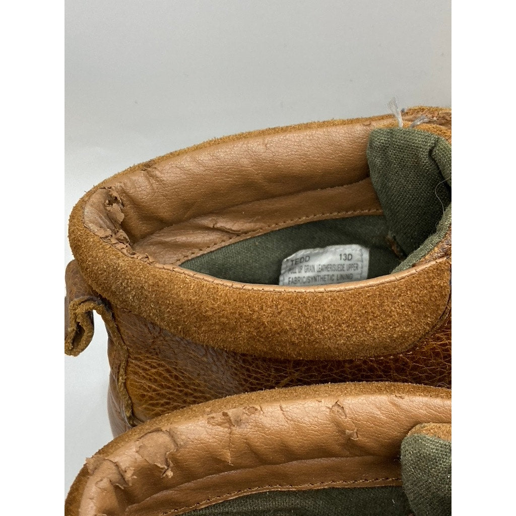 POLO RALPH LAUREN Men's Brown Leather-Suede Lace-Up High-Top Tedd Boots SZ 13