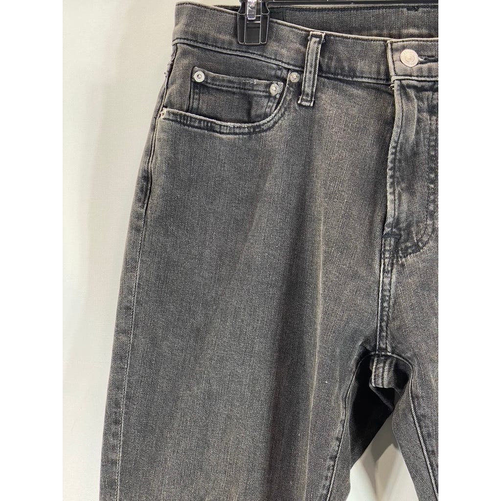 ABERCROMBIE & FITCH Men's Washed Black Distressed Athletic Skinny-Fit Jean SZ 34