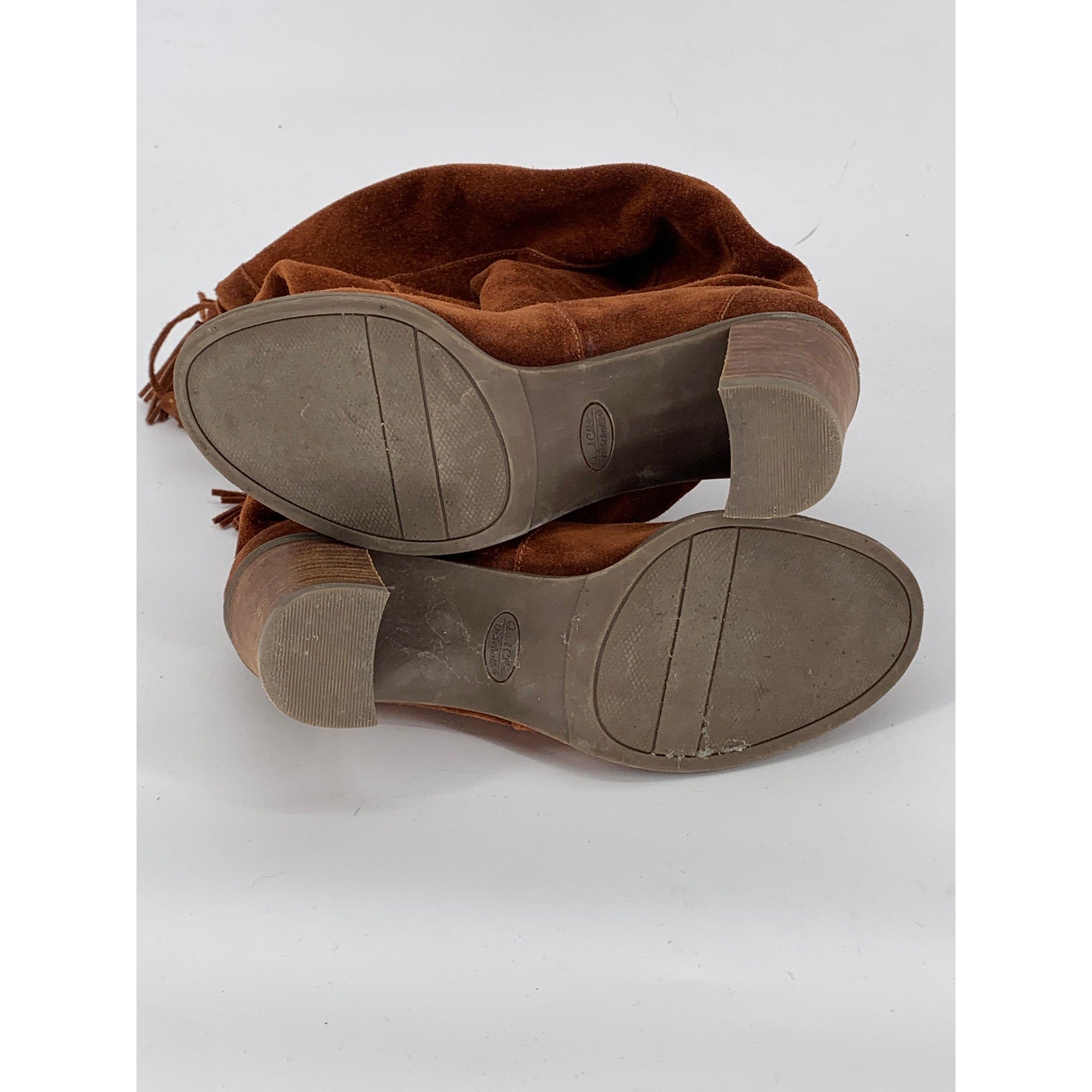 DR. SCHOLL'S Women's Cognac Leather Lydia Round-Toe Knee-High Boots SZ 7.5