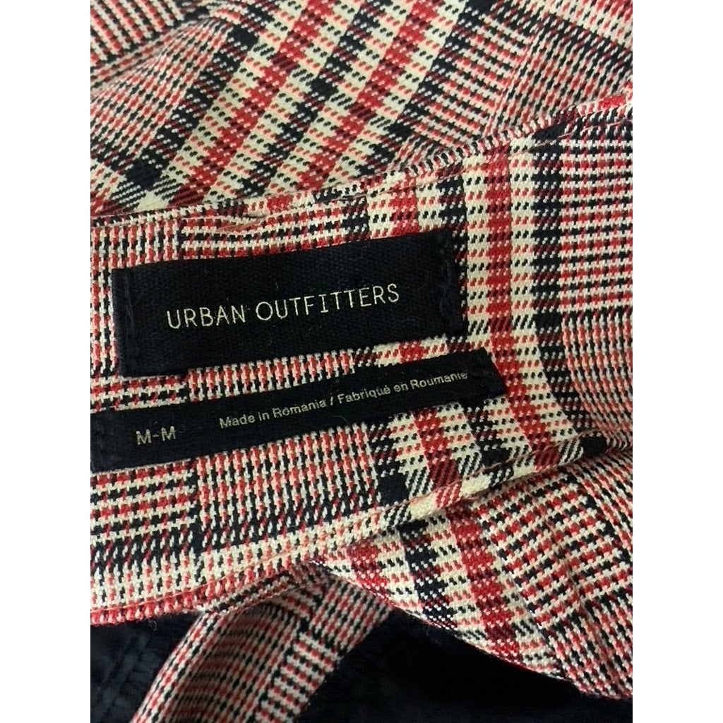 URBAN OUTFITTERS Women's Cream/Red Plaid Back-Zip Mini Skirt SZ M