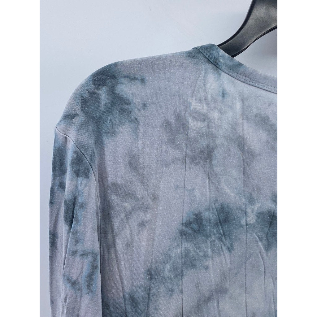 AMERICAN EAGLE Women's Blue Tie-Dye Soft & Sexy Crewneck Long Sleeve Top SZ S