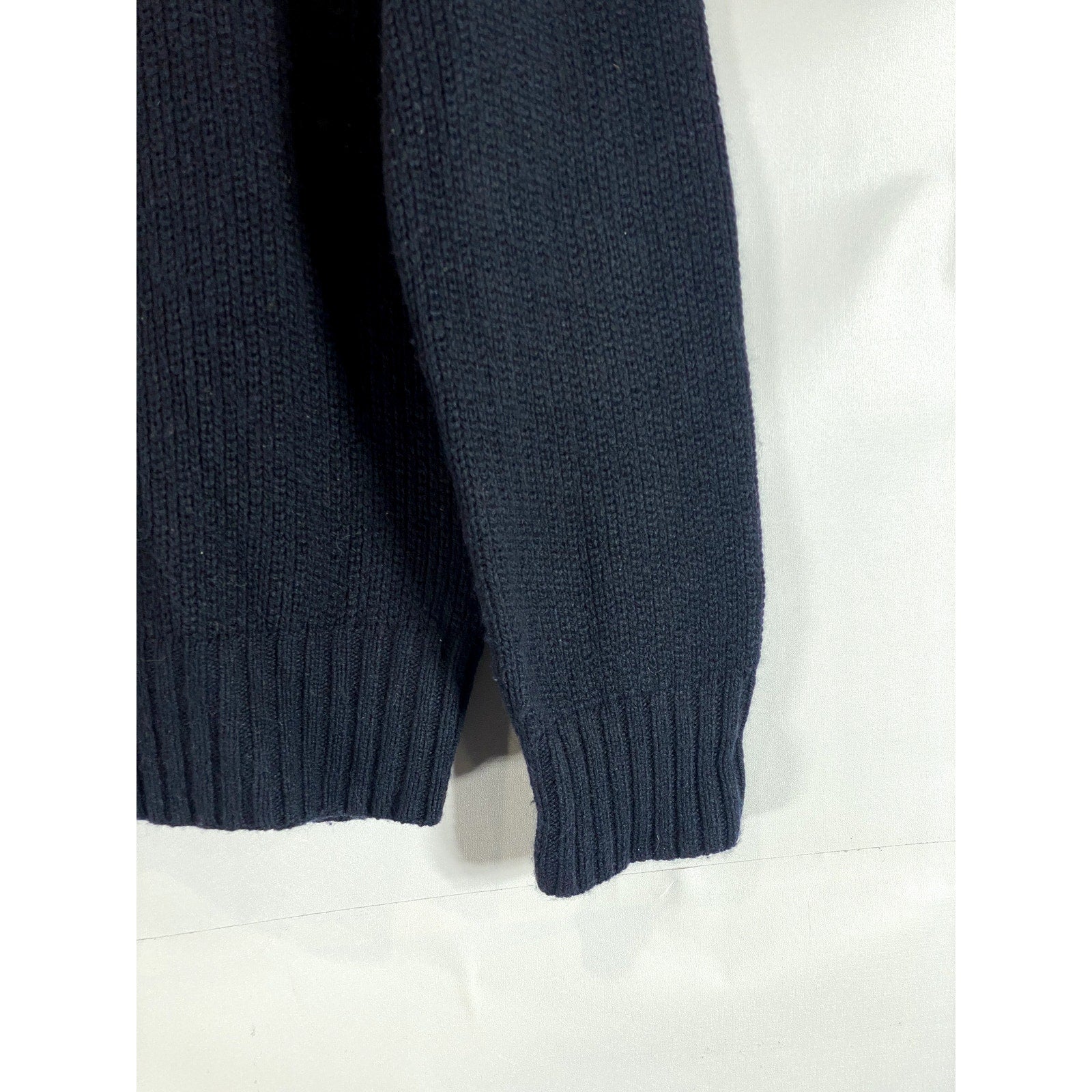 ABERCROMBIE & FITCH Men's Black Knit Crewneck Elbow-Patch Muscle Sweater SZ S