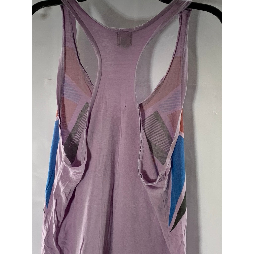 MATERNITY TOPSHOP Women's Purple Geo Print Scoop-Neck Racerback Tank Top SZ 6