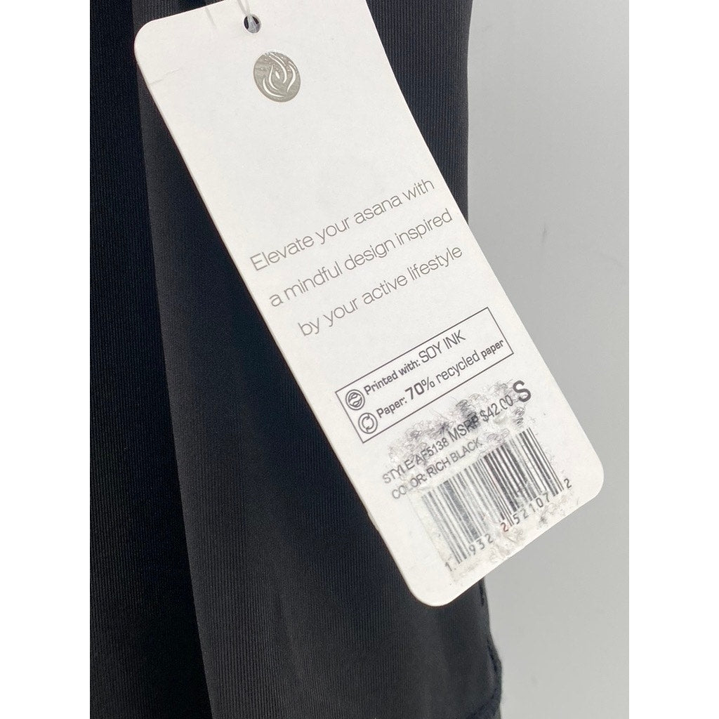 APANA Women's Black Solid Half-Zip Sleeveless A-Line Mini Active Dress SZ S