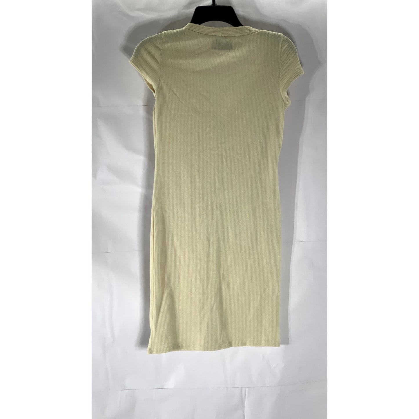 ASOS DESIGN Women’s Beige Ribbed Button-Up V-Neck Short Sleeve T-Shirt Dress SZ6