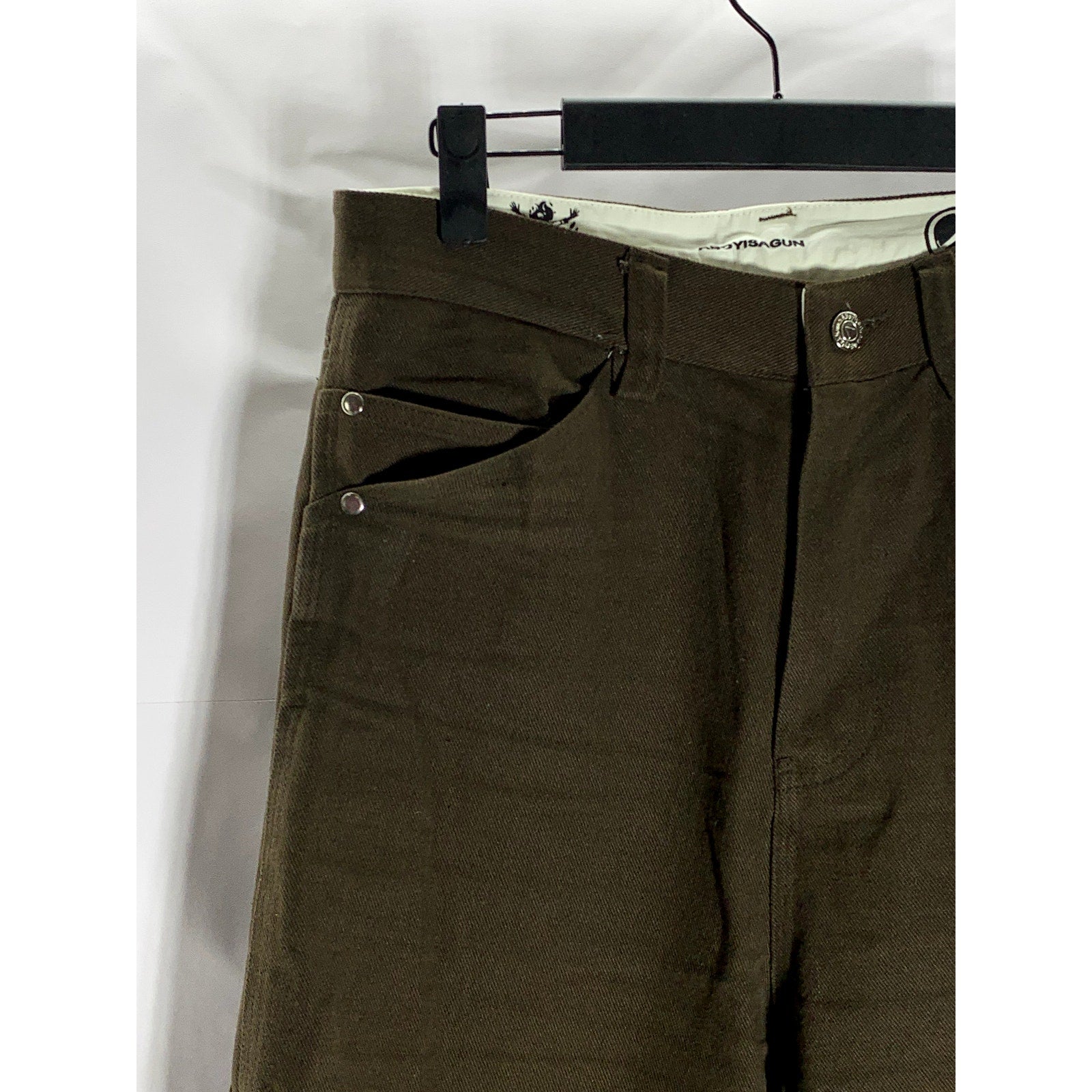 ABOYISAGUN Men's Brown Five-Pocket Straight-Leg Denim Jeans SZ 30