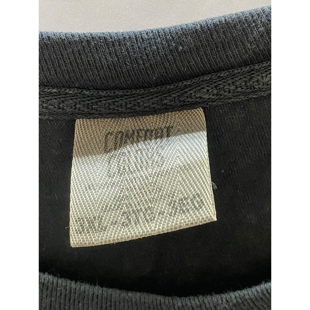 COMFORT COLORS Men's Black Faded Long Sleeve Graphic Long Sleeve Top SZ 3X