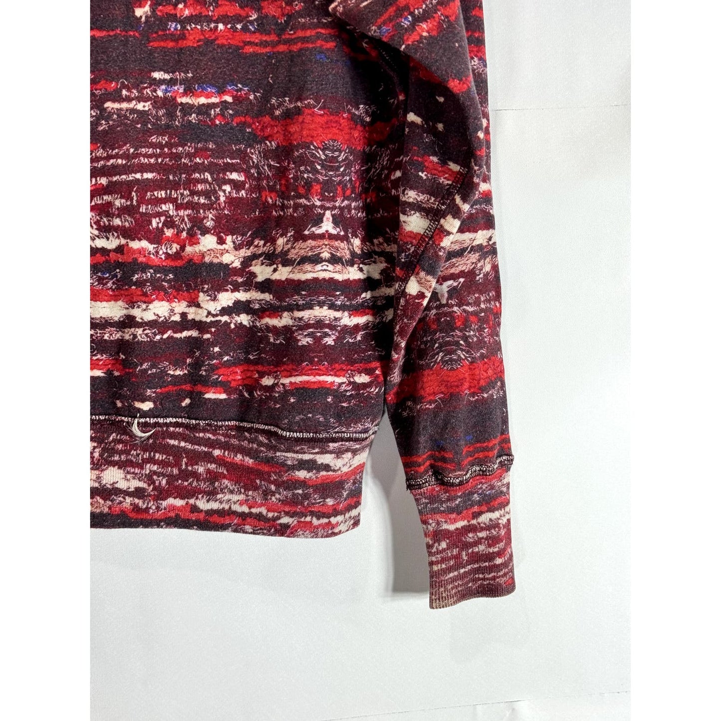 ISABEL MARANT FOR H&M Women's Red Printed Crewneck Pullover Sweater SZ 4