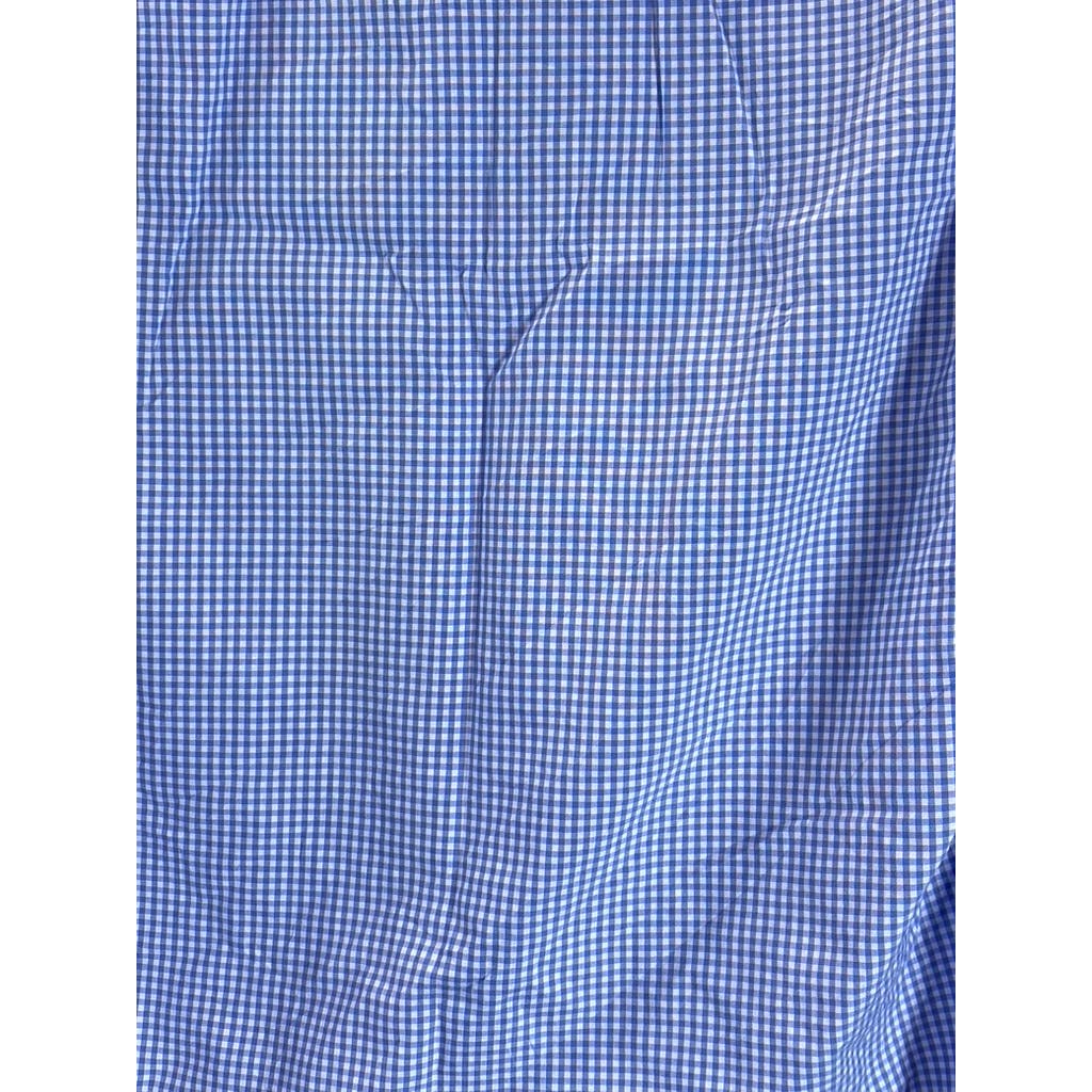 CHARLES TYRWHITT Men's Blue Gingham Slim-Fit Non-Iron Button-Up Shirt SZ S