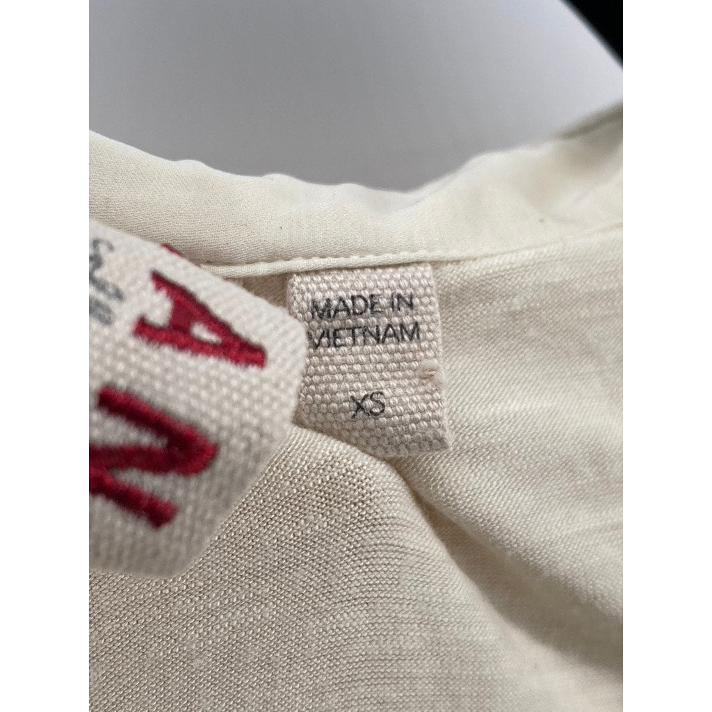 DOLAN LEFT COAST COLLECTION Women's Cream Half-Button Oversized Top SZ XS