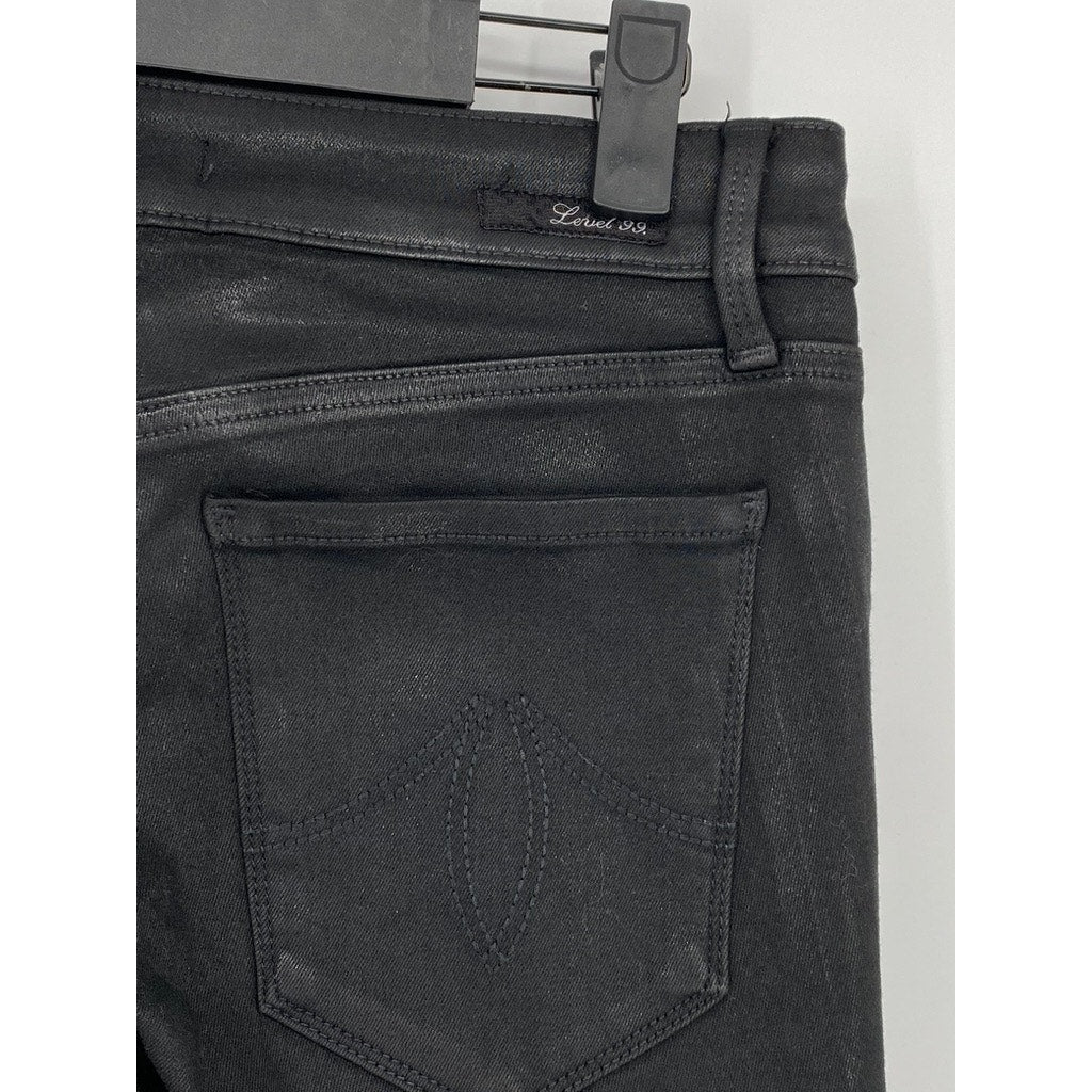 LEVEL 99 Women's Black Stretch Skinny-Leg Five-Pocket Jeans SZ 28/6