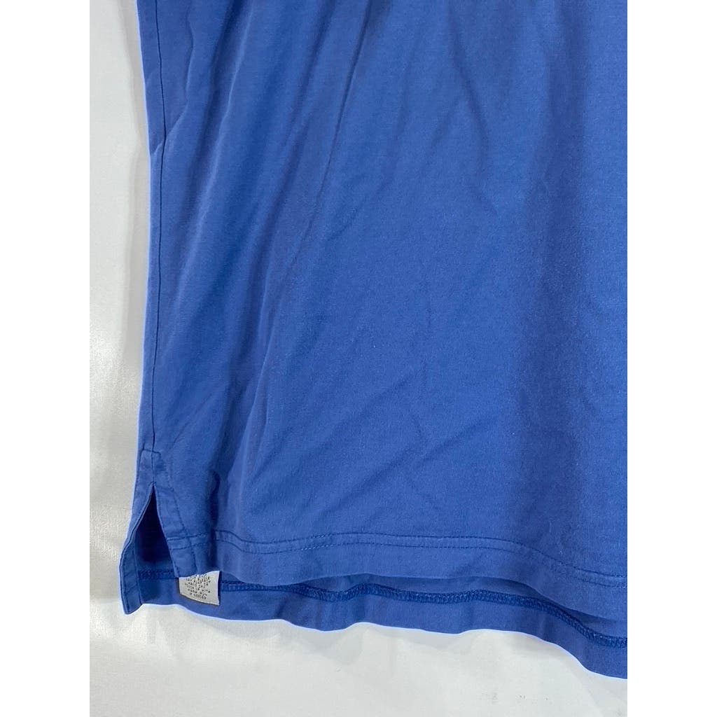 PETER MILLAR Men's Blue Vintage Three-Button Short Sleeve Polo Shirt SZ M