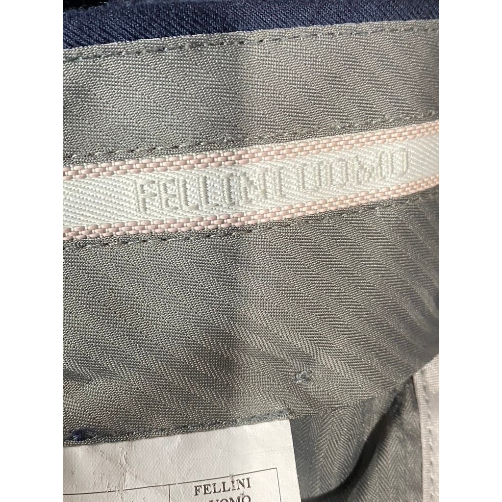 FELLINI UOMO Men's Navy Straight-Leg Suit Pants 36R