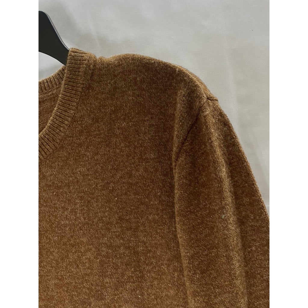 GAP Women's Brown Vicuna Crewneck 50/50 Long Sleeve Knit Sweater SZ L