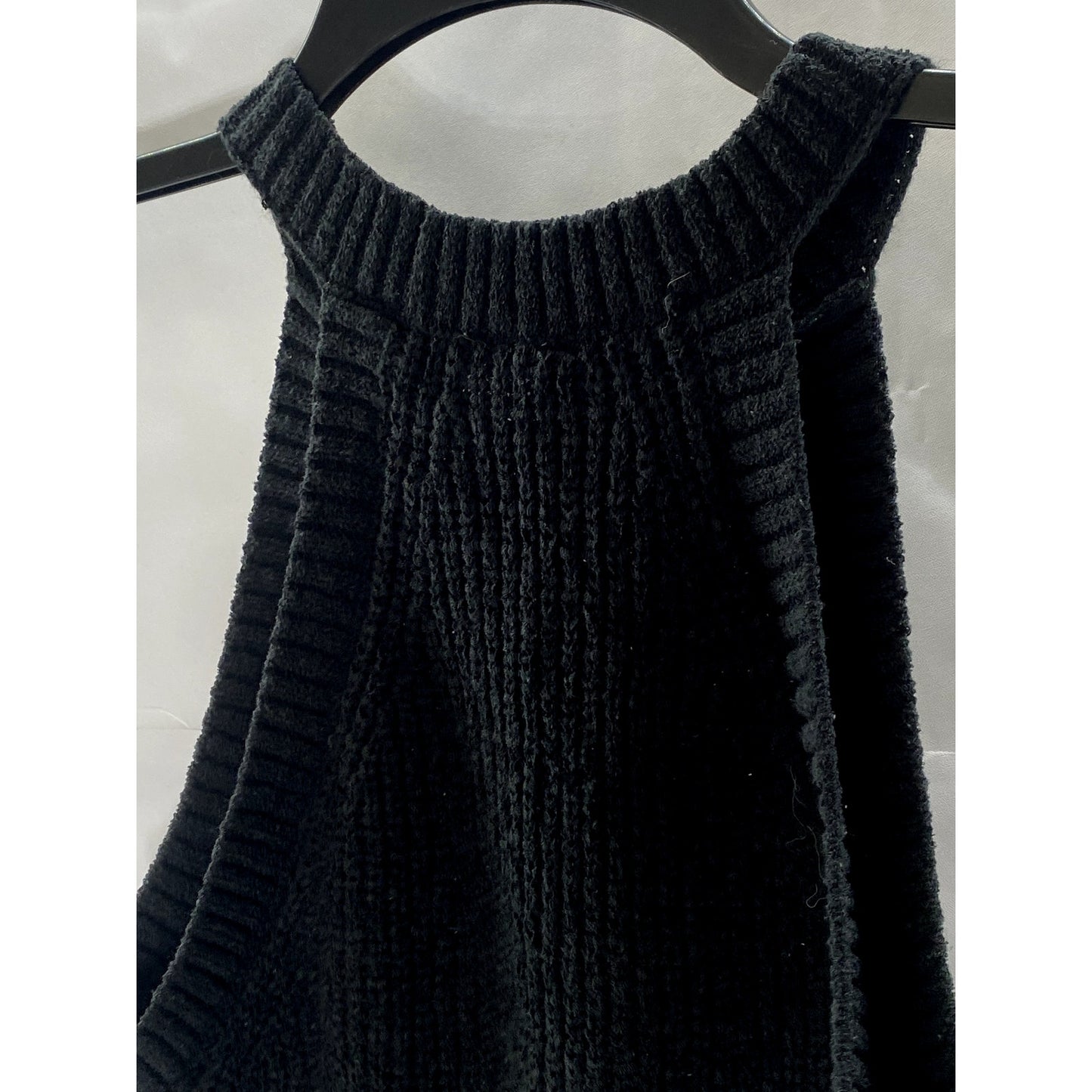 DIVIDED By H&M Women's Black Chunky Knit Halter Crop Top SZ L