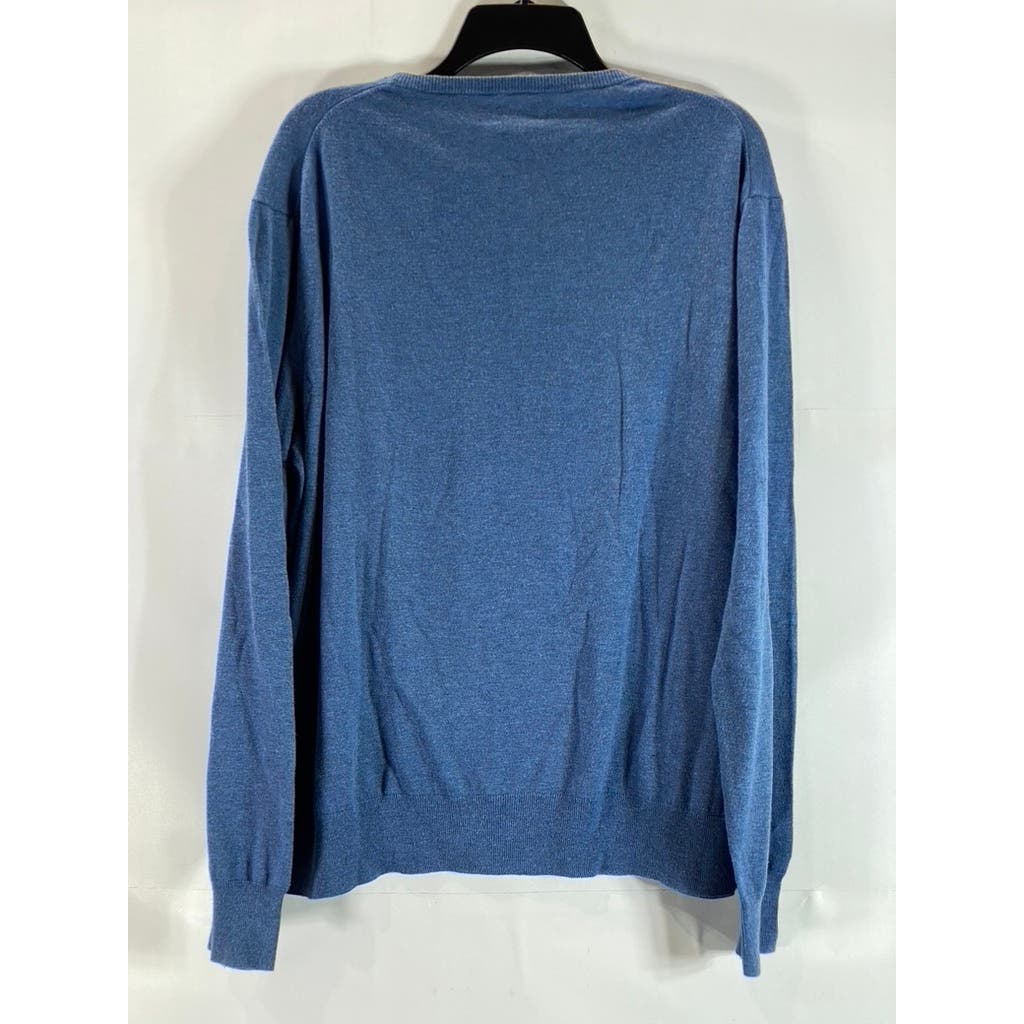 J.CREW Men's Blue Crewneck Cotton-Blend Pullover Sweater SZ XL