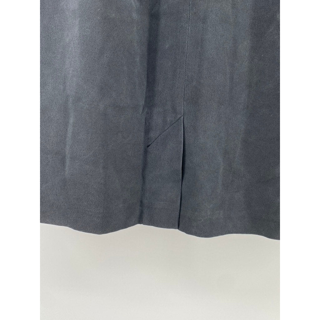 ALLISON TAYLOR Women's Black Silk Solid Vintage Mini Skirt SZ M