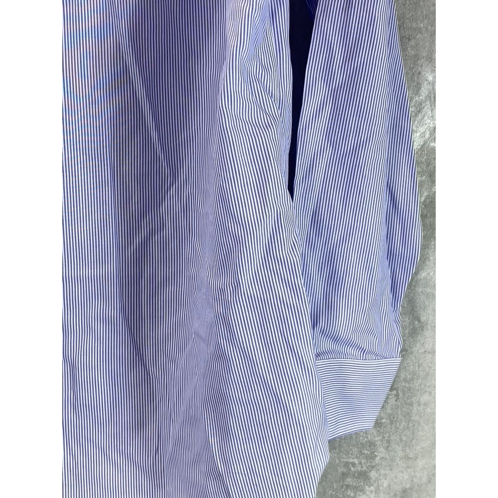 J.CREW Men's Light Blue Striped Non-Iron Button-Up Long Sleeve Shirt SZ M