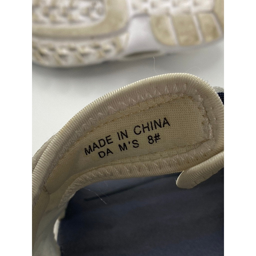 FILA Men's White-Blue Hook & Loop Strappy Chunky Open-Toe Disrupter Sandals SZ 8