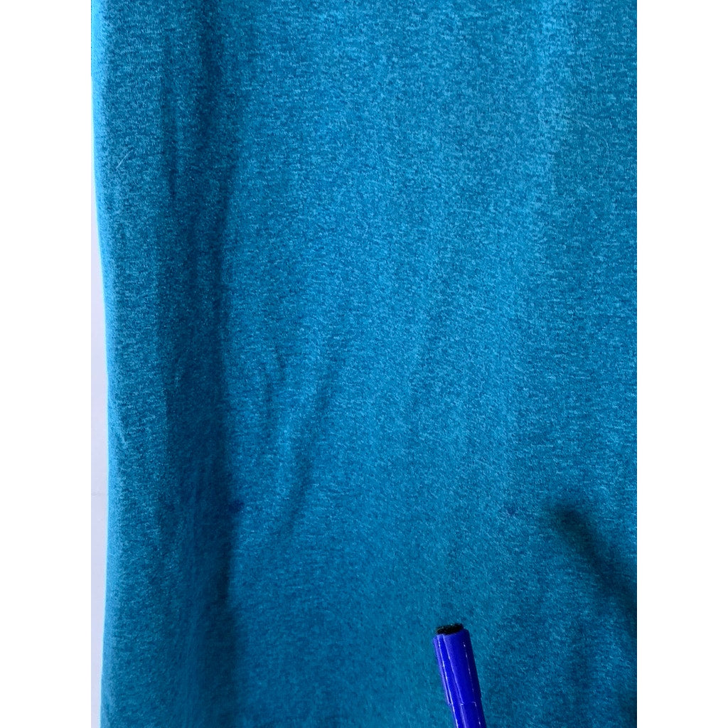 NIKE Men's Blue Heather Dri-Fit V-Neck Swoosh Logo Short Sleeve T-Shirt SZ XL