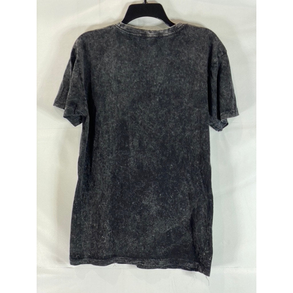 NIRVANA Men's Charcoal Gray Burnout Acid Wash Short Sleeve Band Logo Shirt SZ M