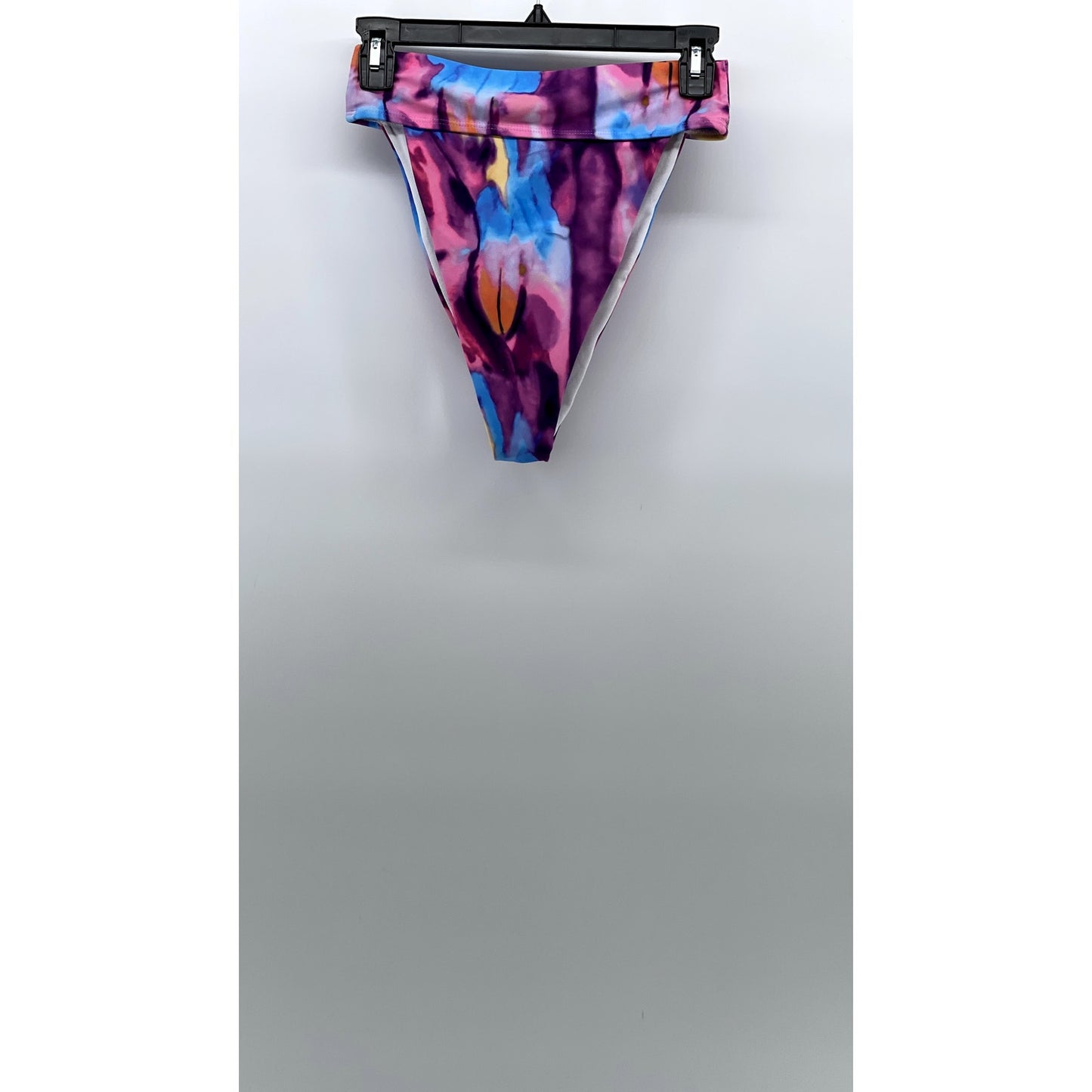 MATTTE COLLECTION Women's Purple Tie-Dye High-Rise Cheeky Bikini Bottom SZ M