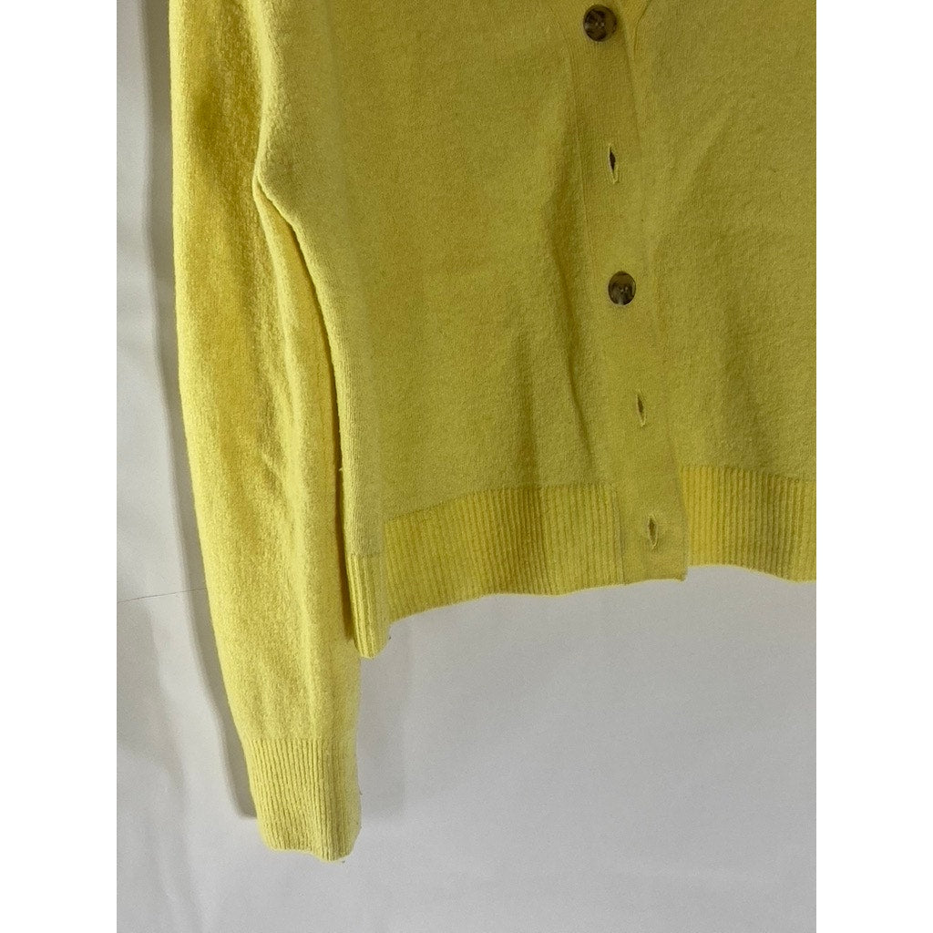 STOCKHOLM ATELIER & OTHER STORIES Women's Yellow Wool-Blend V-Neck Cardigan SZ S