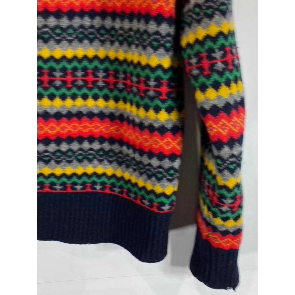 J.CREW Men's Multicolor Crewneck Lambs Wool Knit Long Sleeve Sweater SZ S