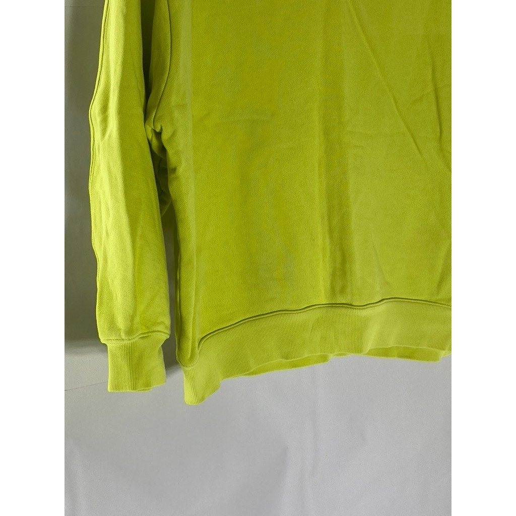 AGOLDE Women's Tarte Neon Green Thora Crewneck 3/4 Sleeve Sweatshirt SZ S