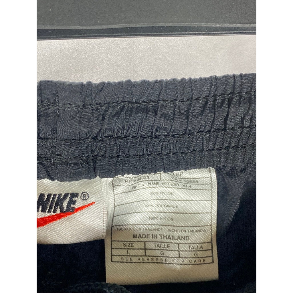 NIKE Men's Vintage Black Solid Nylon Zipper-Hem Outdoor Jogger Pull-On Pant SZ L