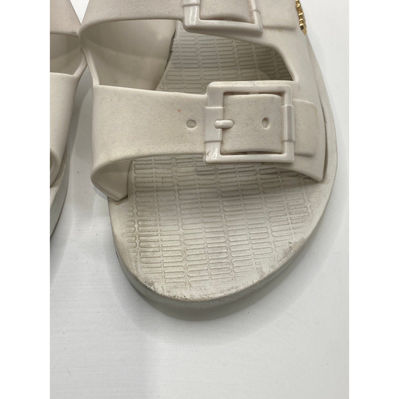 MELISSA Women's White Two Strap Slide Sun Malibu Sandals SZ 9