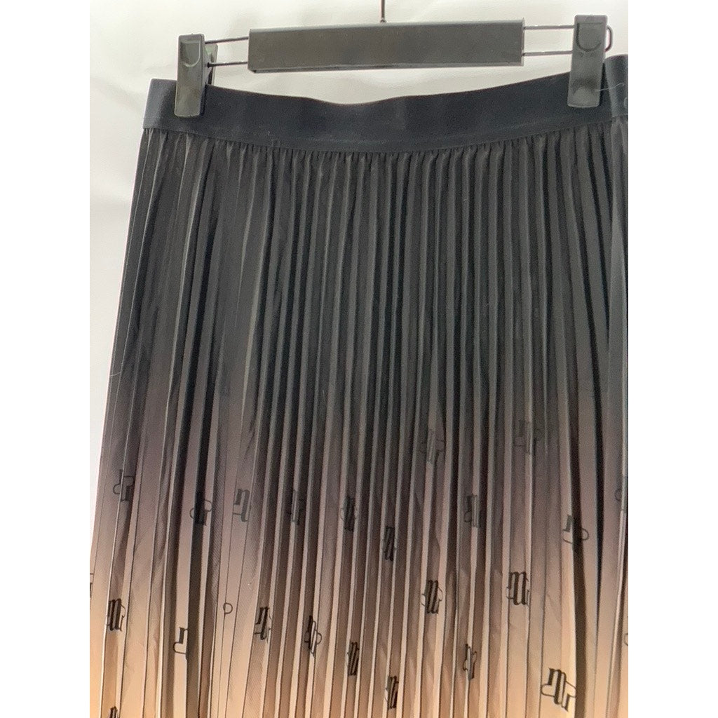 MUNTHE Women's Brown Ombre Aydence Pleated Pull-On Midi Skirt SZ S