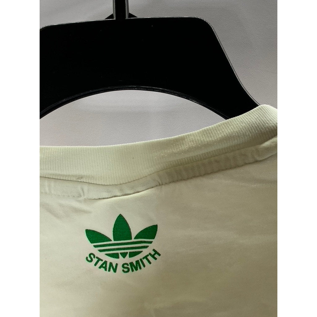ADIDAS Men's Off-White/Green Stan Smith Crewneck Short Sleeve T-Shirt SZ M