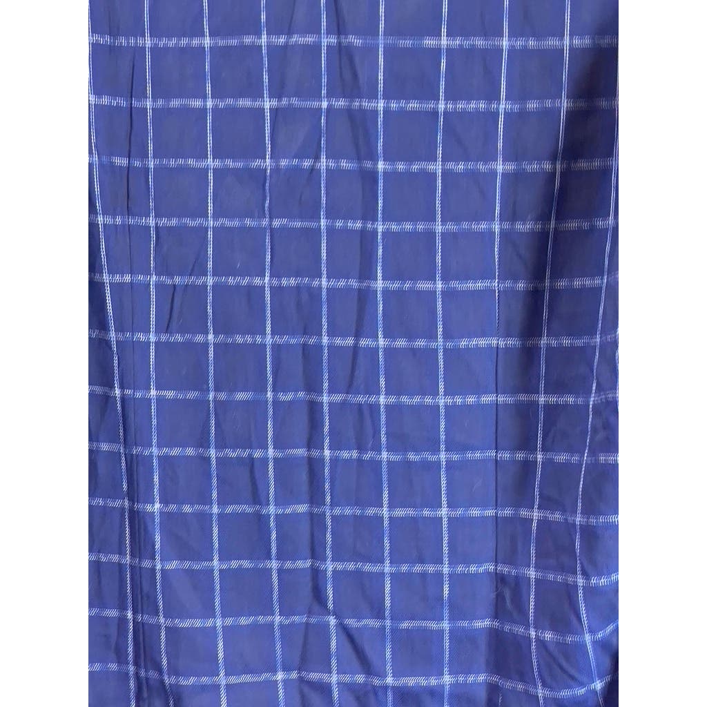 BEN SHERMAN Men's Navy Dobby Windowpane Stretch Skinny-Fit Dress Shirt SZ 16