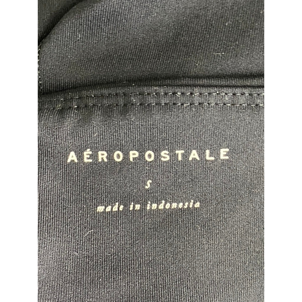 AEROPOSTALE Women's Black Solid High-Rise Tech Pocket Pull-On Leggings SZ S