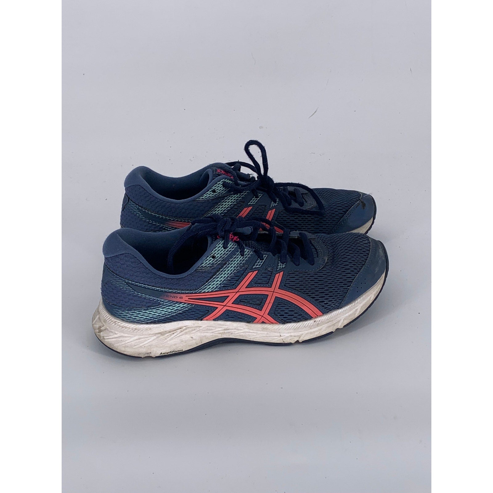 ASICS Women's Blue Mesh Gel-Contend 6 Lace-Up Running Sneakers SZ 9.5