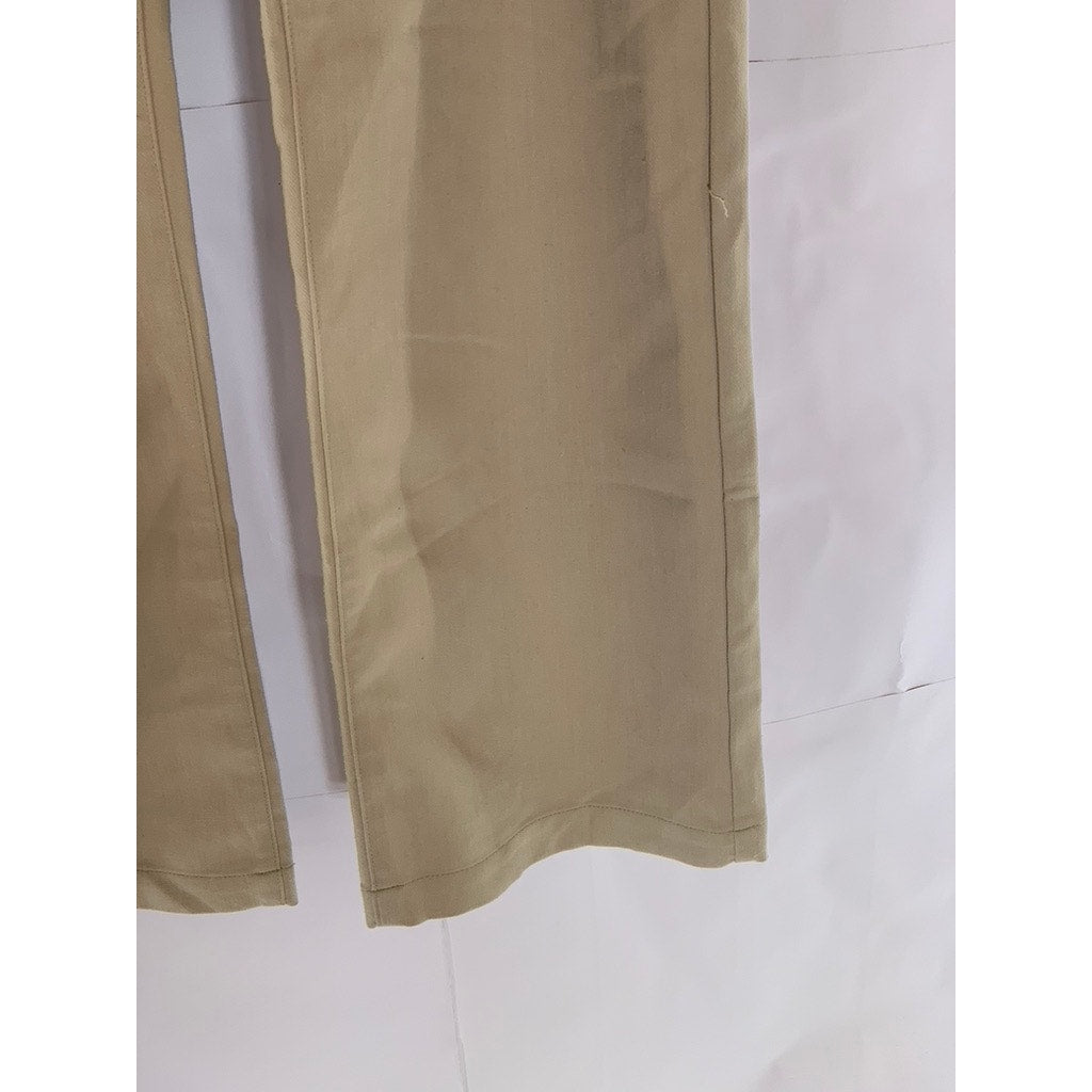 ABERCROMBIE & FITCH Women's Tan Regular-Fit Mid-Rise Wide-Leg Dress Pant SZ 28