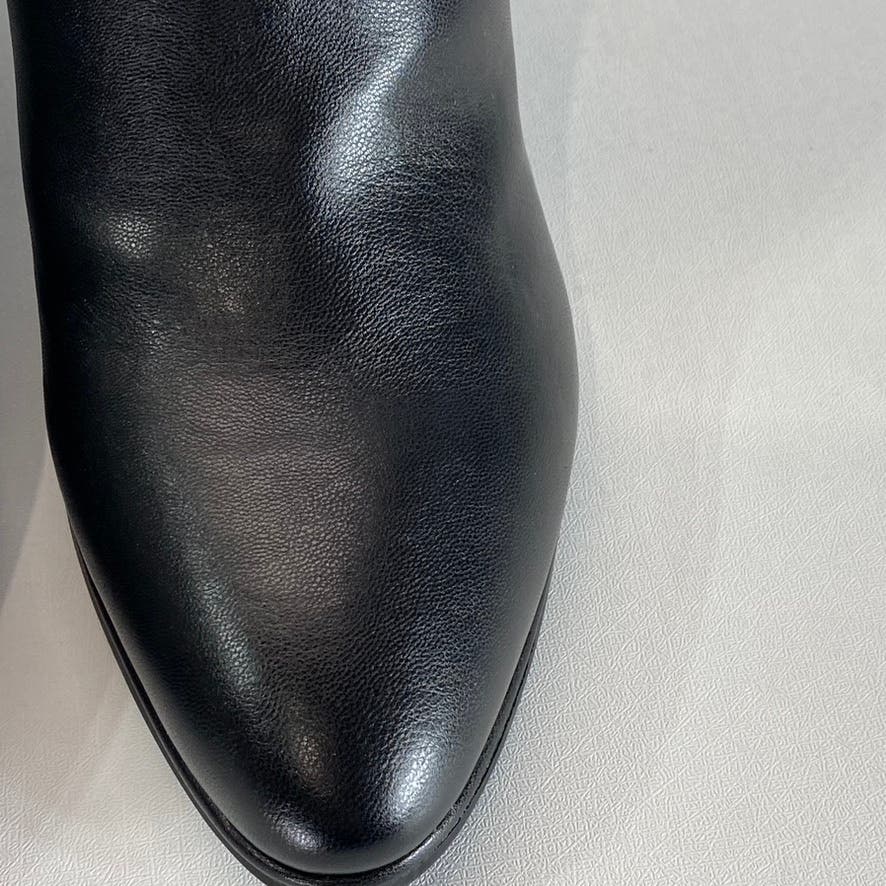 MARC FISHER Women's Black Faux Leather Dyvine Block-Heel Ankle Booties SZ 10