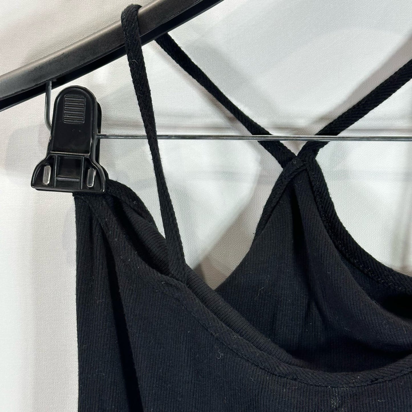 THE RANGE Women's Black Dynamic Rib Tilted Thong Bodysuit SZ M