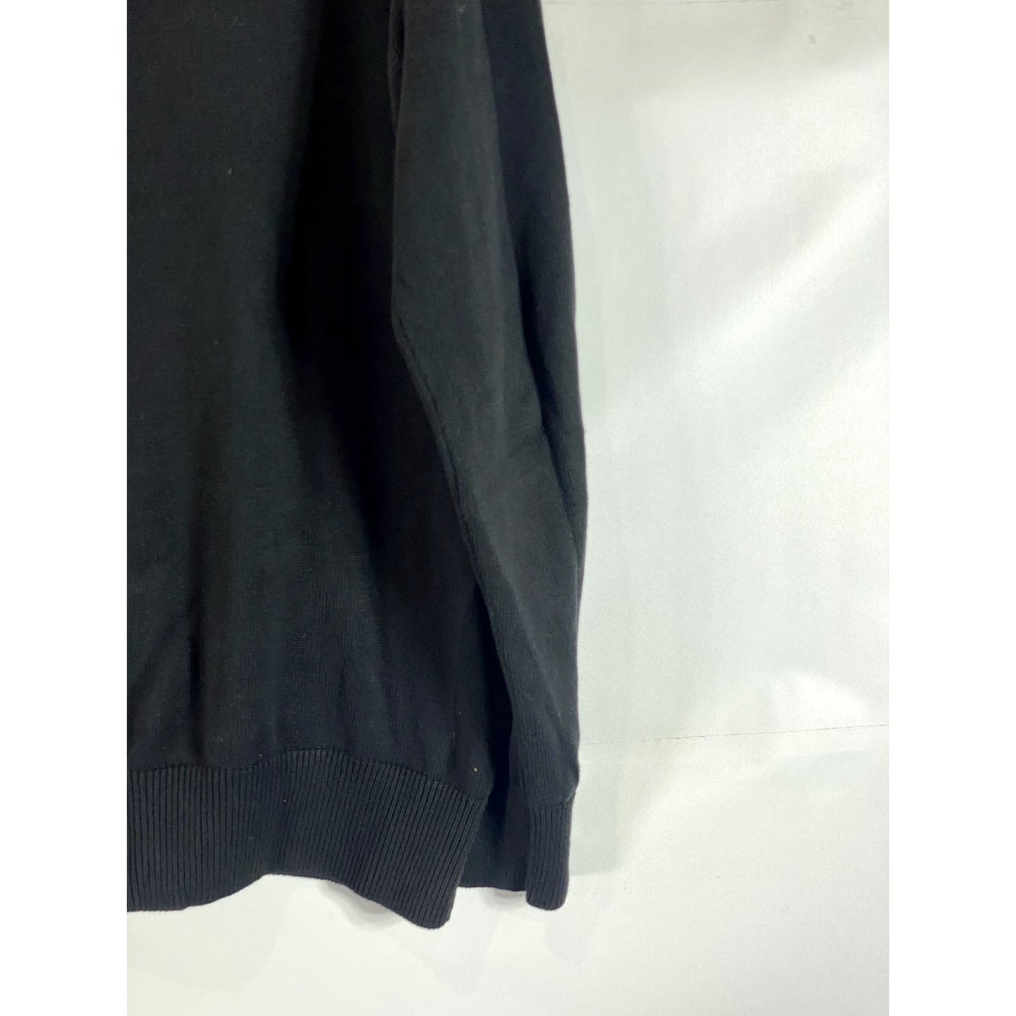 TOMMY HILFIGER Men's Solid Black Quarter-Zip Pullover Sweater SZ XL