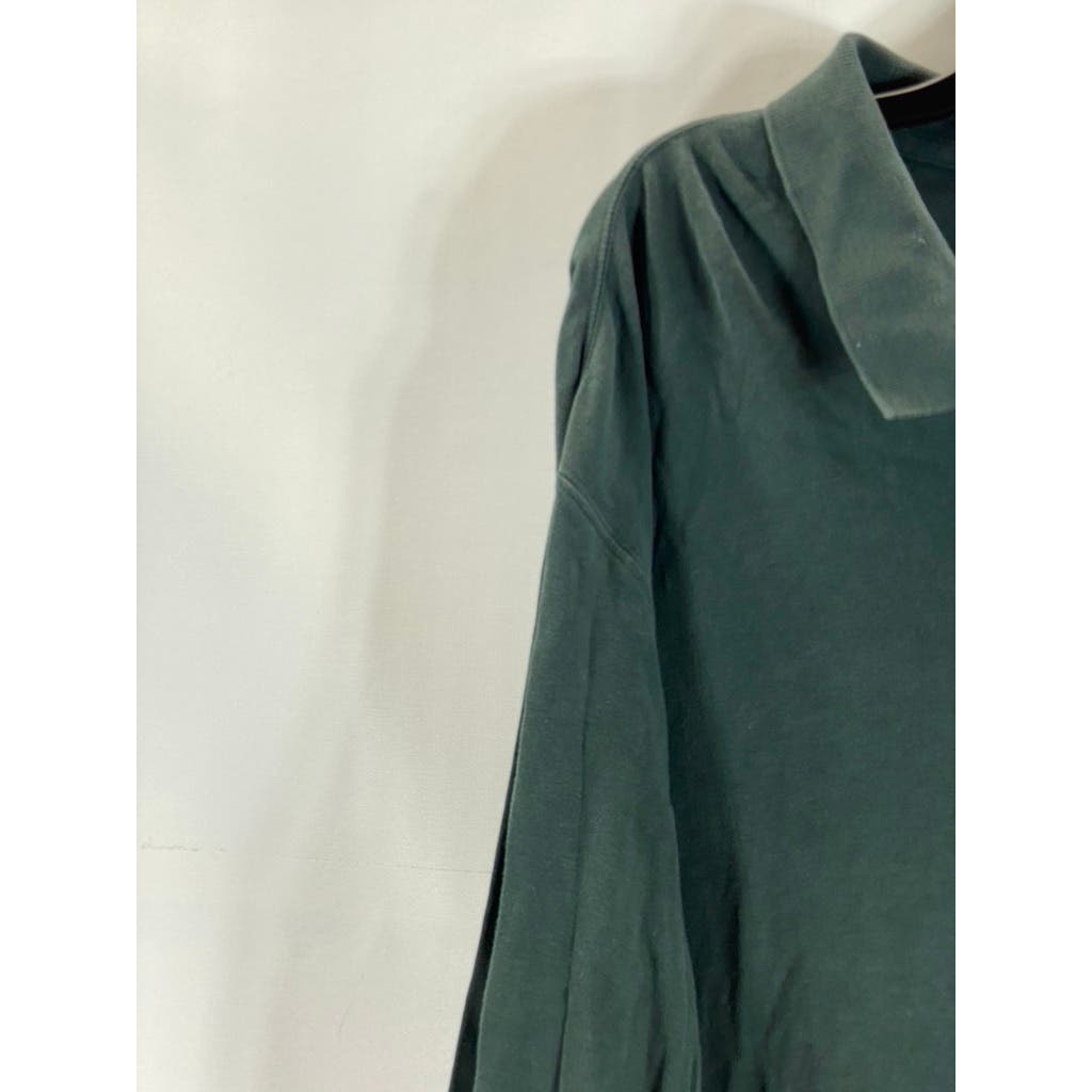 LANDS' END Men's Tall Evergreen Long Sleeve Polo Shirt SZ XXL-T