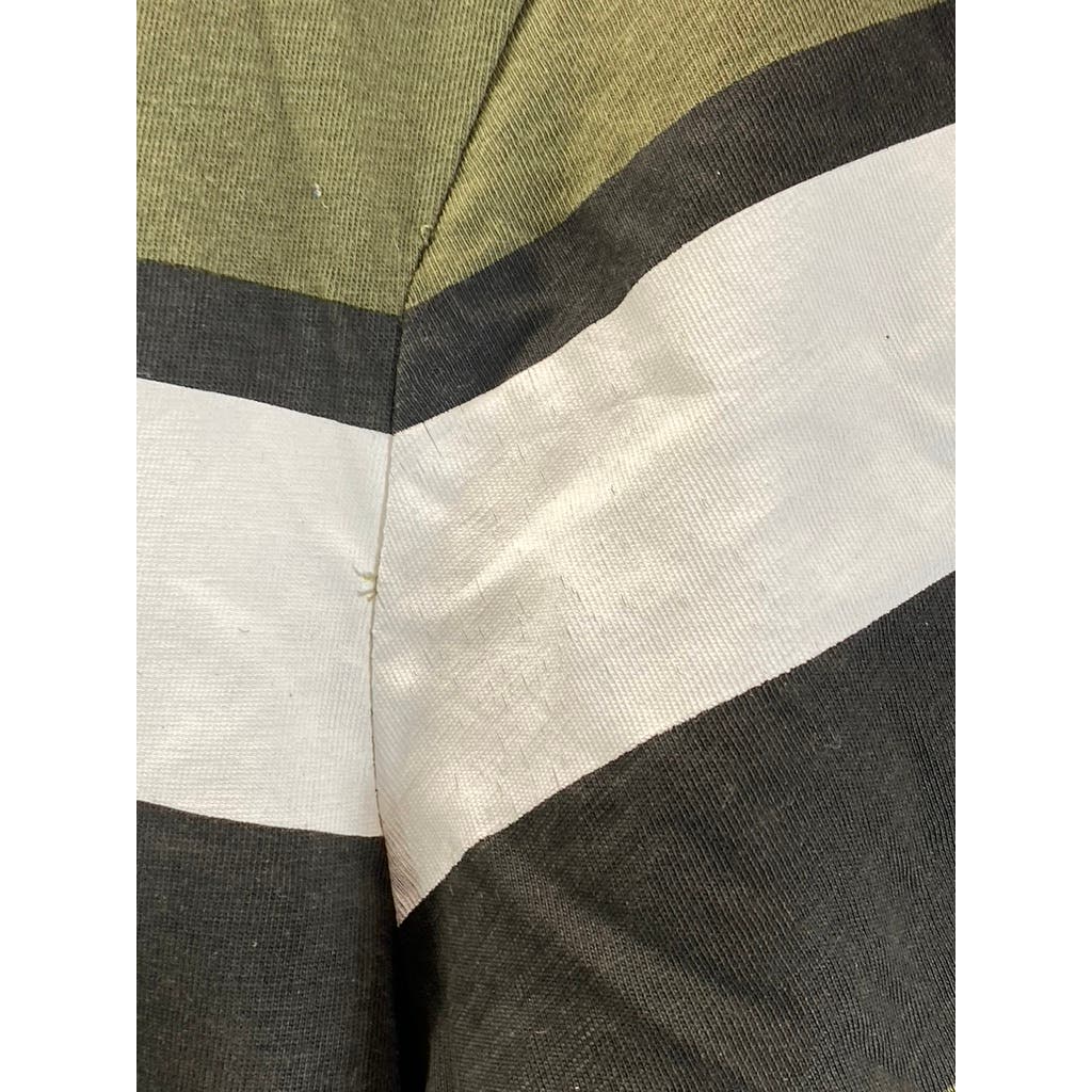 GUESS Men's Olive Green Striped Crewneck Short Sleeve T-Shirt SZ M