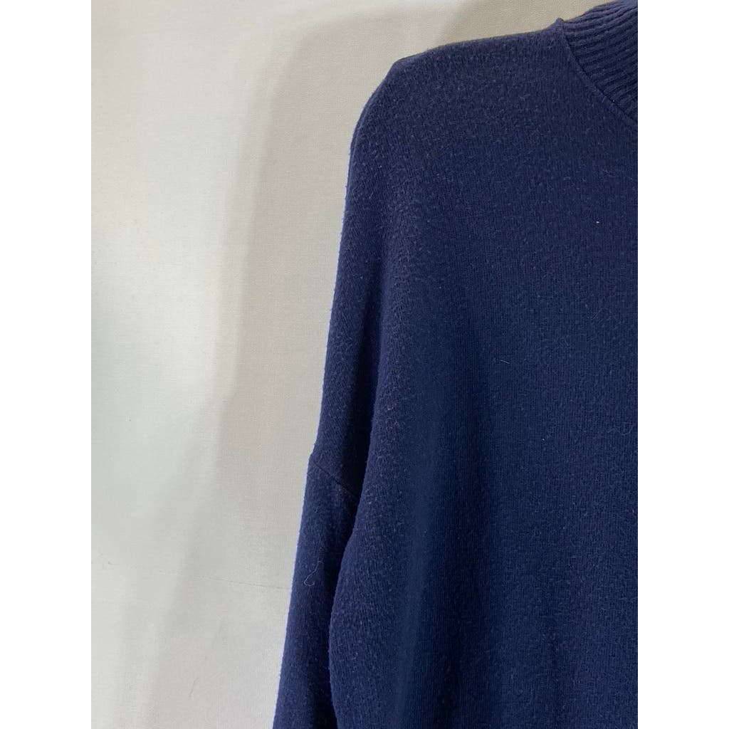 MICHAEL STARS Women's Navy Turtleneck Button-Shoulder Long Sleeve Sweater SZ XS