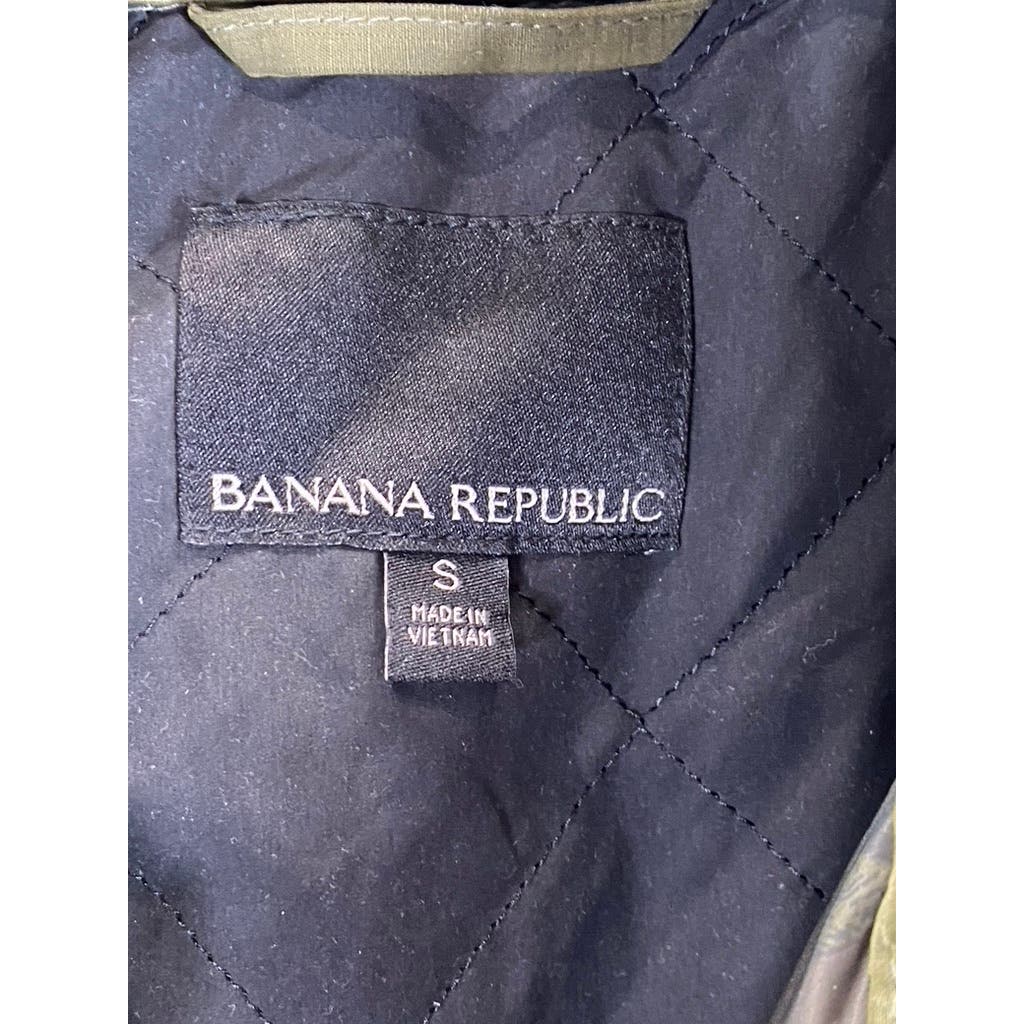 BANANA REPUBLIC Men's Kelp Green Water Resistant Zip-Up Bomber Jacket SZ S