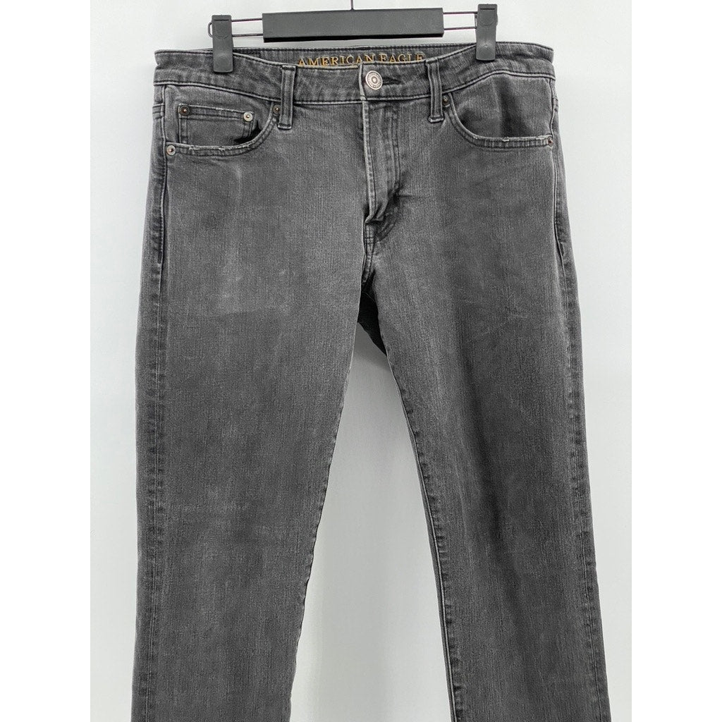 AMERICAN EAGLE OUTFITTERS Men's Black Extreme Flex 4 Slim-Fit Jeans SZ 31X32
