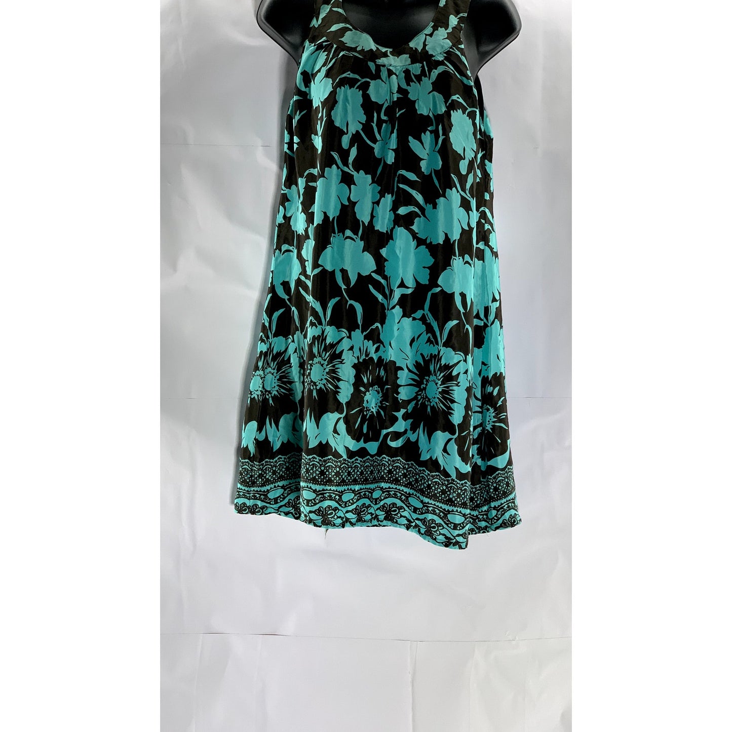 APRICOT Women's Brown-Green Floral Scoop-Neck A-Line Mini Sleeveless Dress SZ XS