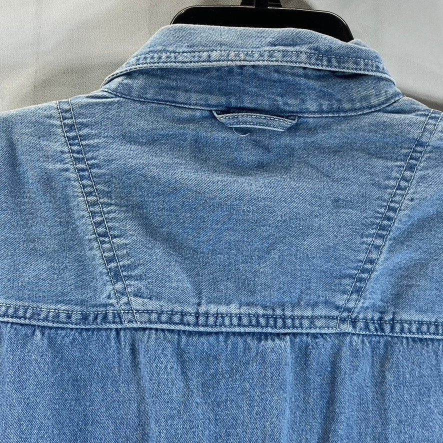 ULTRACLUB Men's Blue Cypress Denim Long Sleeve Button-Up Shirt SZ L