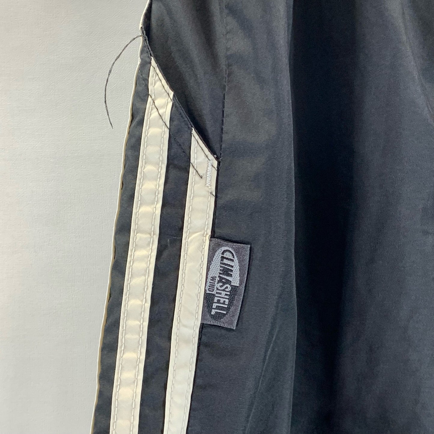 ADIDAS Men's Black 3-Stripe Climashell Zipper-Hem Windbreaker Track Pant SZ M