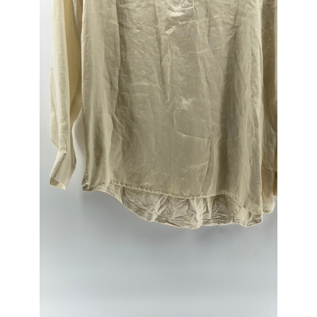 DOLAN LEFT COAST COLLECTION Women's Cream Half-Button Oversized Top SZ XS